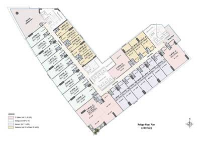 2 BHK luxury apartment floor plan