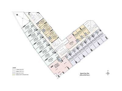 3 BHK luxury apartment floor plan