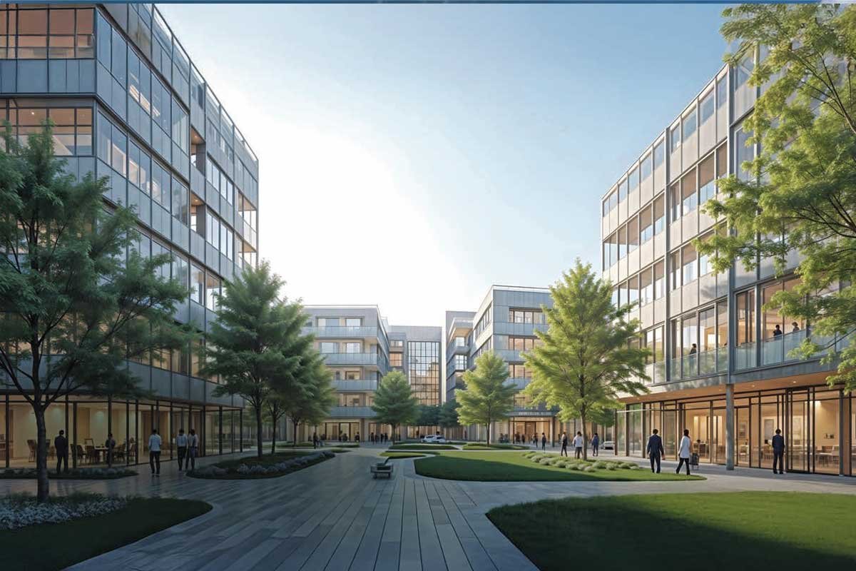 Raheja World Trade Center main entrance and facade