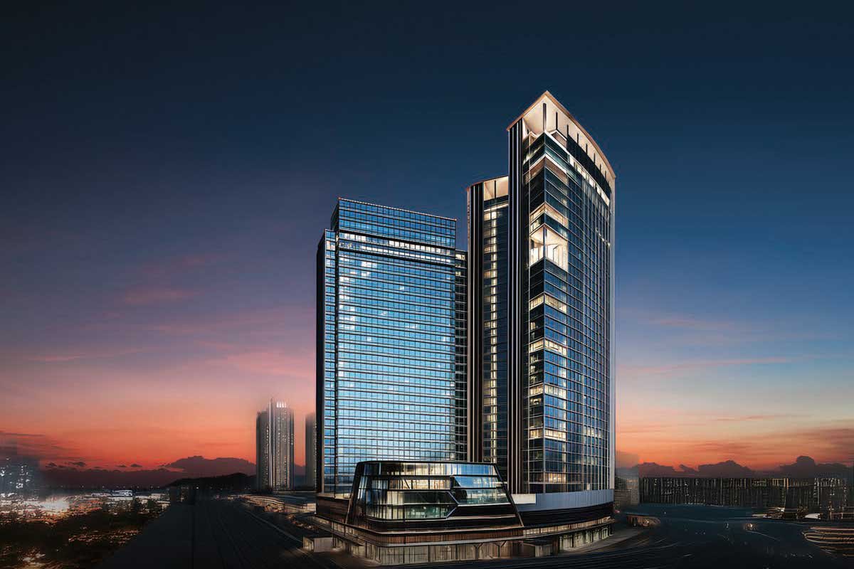 Raheja World Trade Center night view with illumination